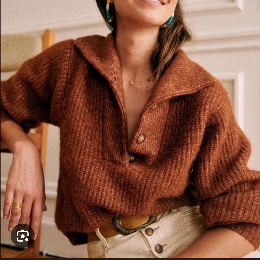NWOT Sezane Mickey Sweater - S - Mahogany